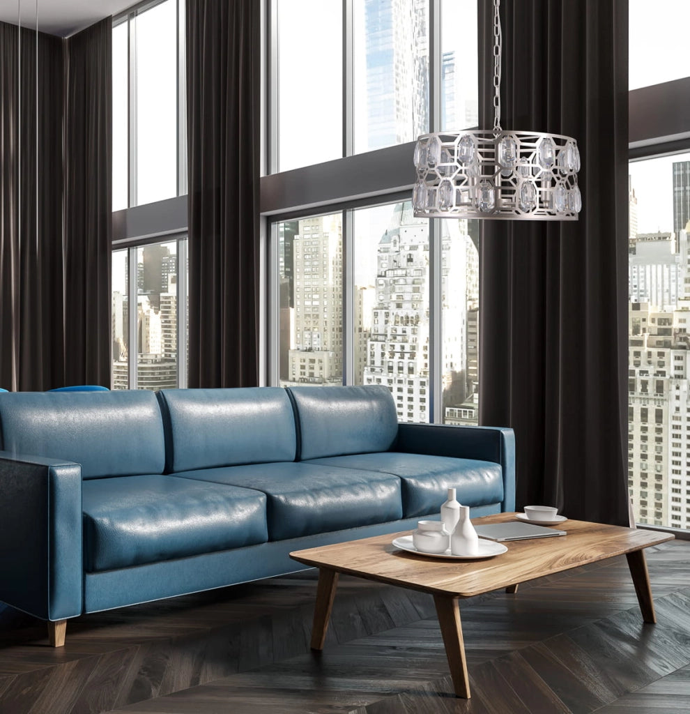 Lampadario Italux Momento cristallo argento 6xE14 PND-43400-6