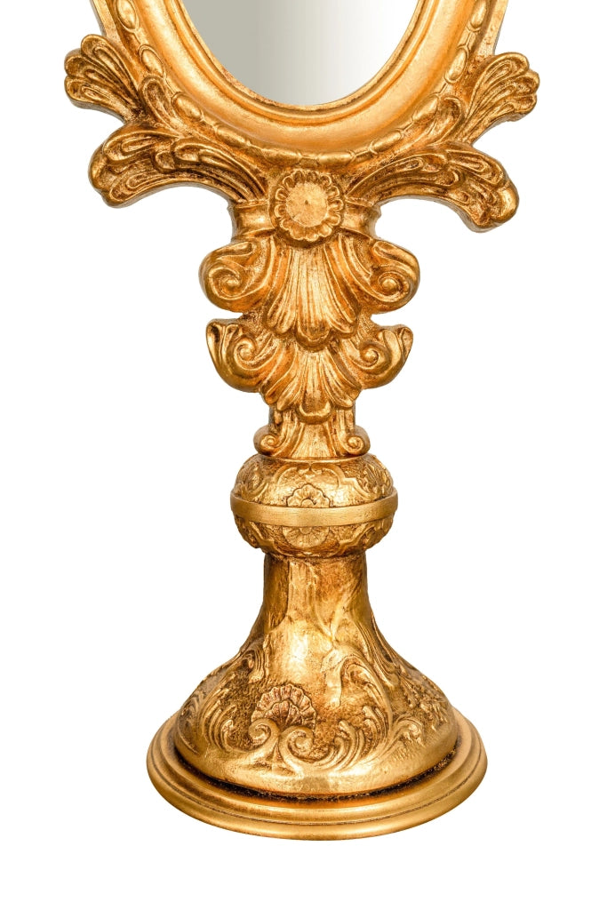 Biscottini SPECCHIERA DA APPOGGIO IN LEGNO FINITURA FOGLIA ORO ANTICATO MADE IN ITALY