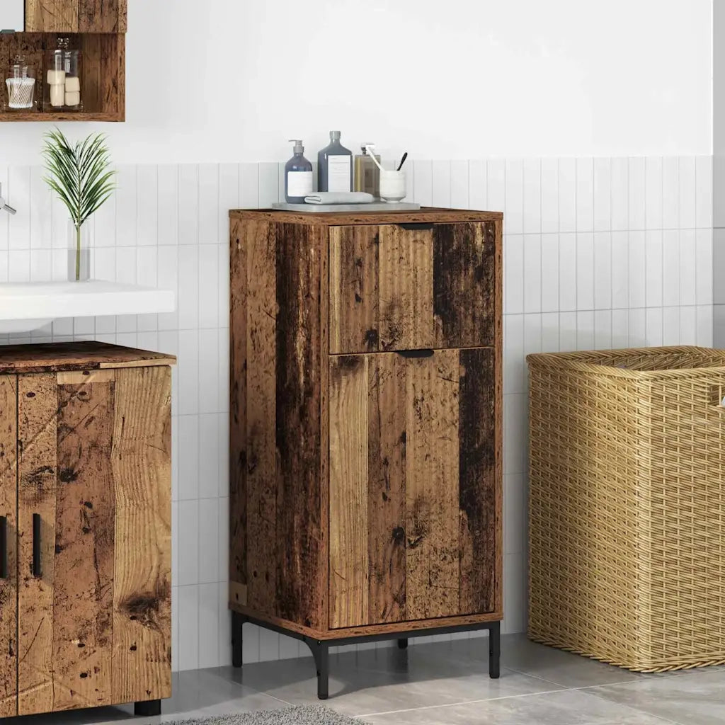 Mobile da Bagno con cassetto Legno vecchio 39,5 x 36 x 88 cm 883402