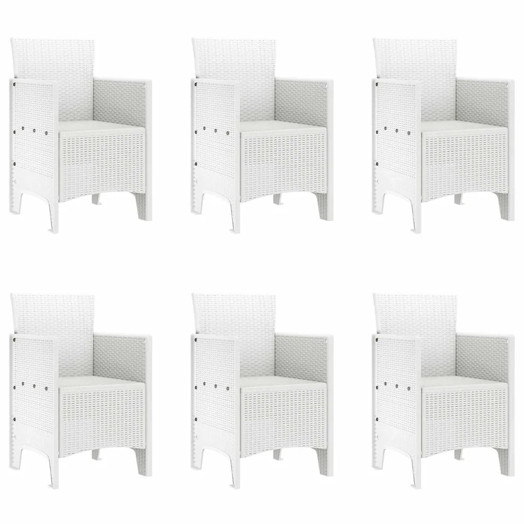 Set da Pranzo per Giardino 7 pcs Bianco Polipropilene 3378722