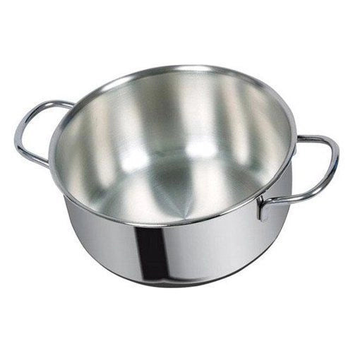 Metalsomma 0721255-B PLUS Casseruola 28 cm Acciaio Inox AISI 430 Induzione Lavabile in Lavastoviglie colore Cromo Lucido