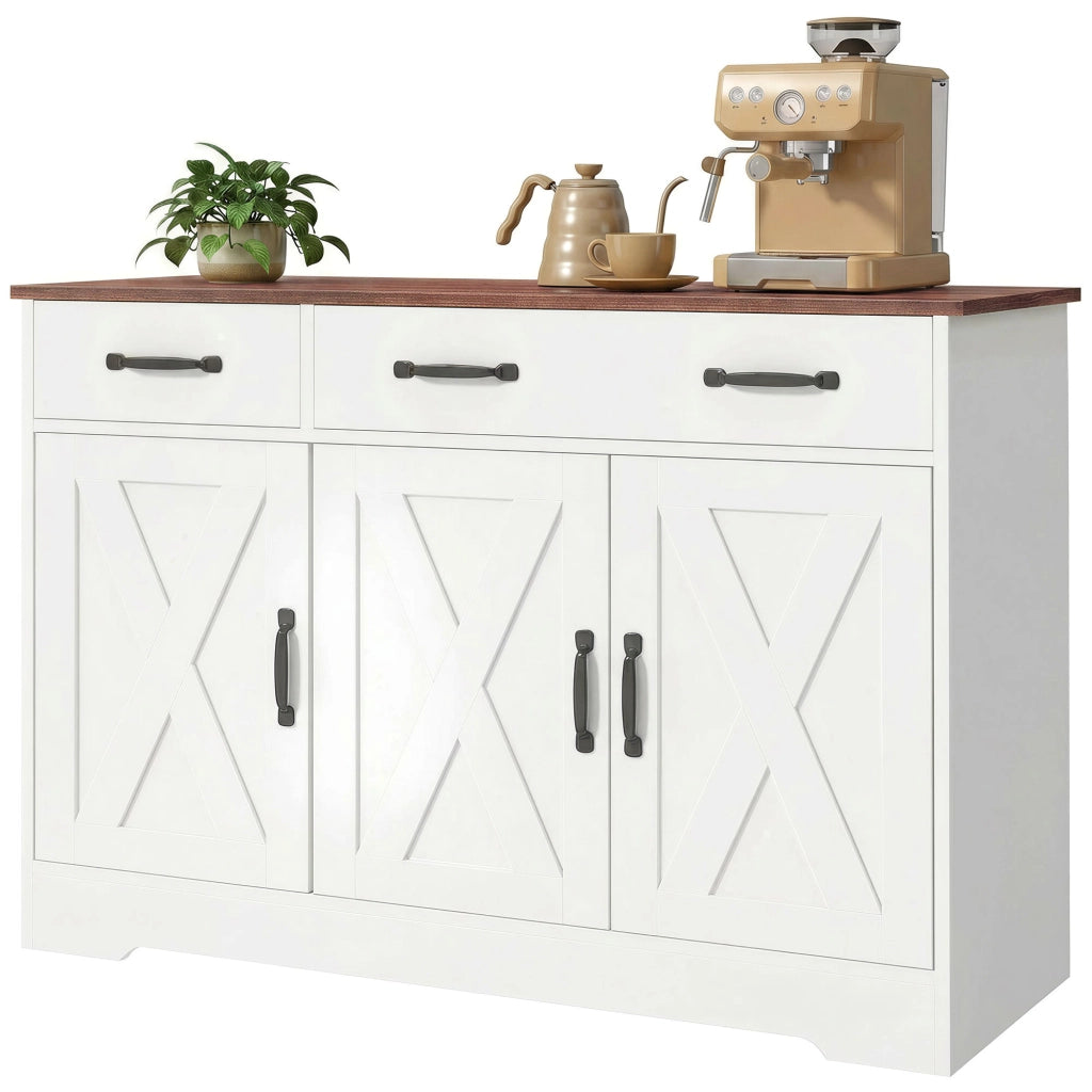 Credenza ¨C zephmum ¨C Bianco, Rovere, 108x40x81 cm