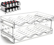 Flessierecuperatore per frigorifero - 8 Flessiere stivellabili - Flessiere per vino in plastica - Flessierecuperatore per bibite - Flessiere trasparenti - Materiale PET termoresistente
