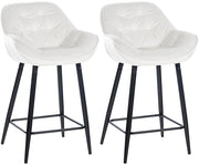 Set di 2 sgabelli da bar Gibson in velluto con altezza seduta 76 cm bianco crema