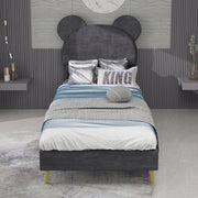 Letto imbottito 90x200 - Xylo - Minimalista grigio
