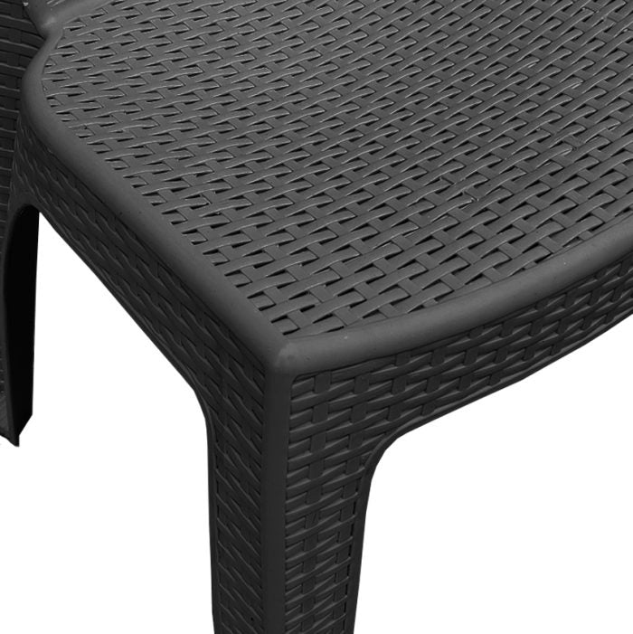 Sedia impilabile Paris in plastica effetto rattan ? 38x36x88 cm ? Colore antracite