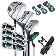 Set completo di mazze da golf per uomo, Set pacchetto mazze da golf con driver 1 da 460cc fairway 3 ibrido 5 Verde-Golf