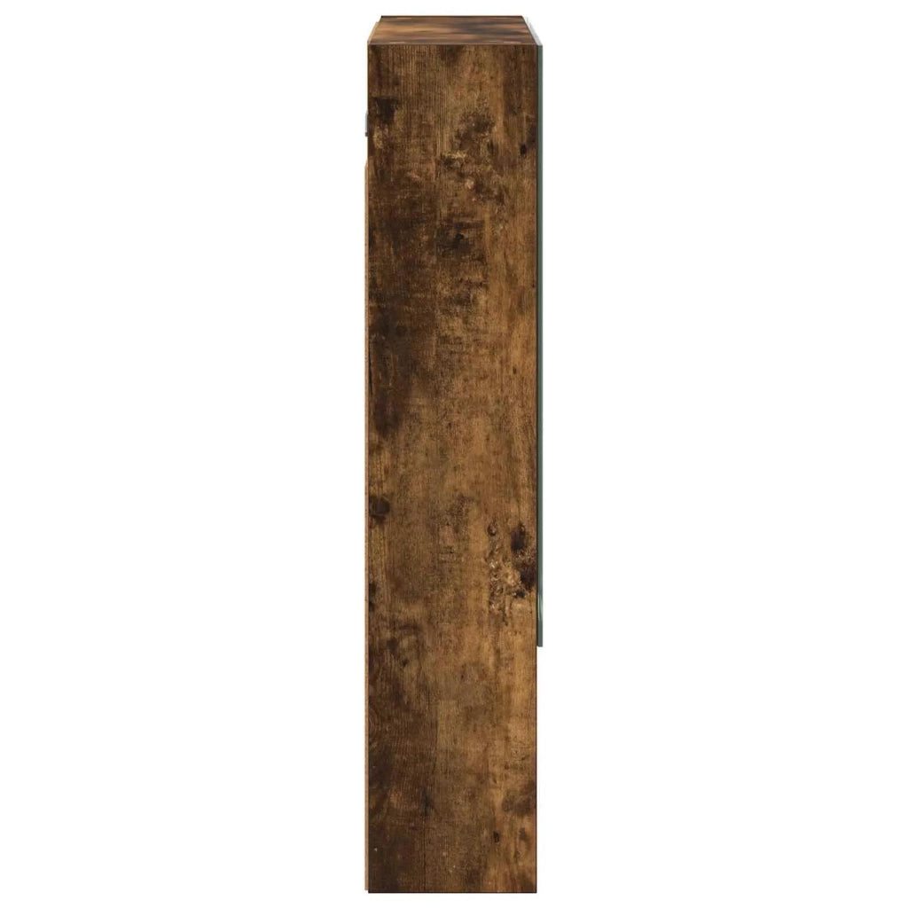 Mobiletto per specchio da bagno Rovere fumé 60 x 14.5 x 70 cm