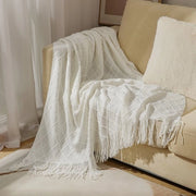 Deken decorativo morbido e caldo per divano letto, leggero per estate e primavera (130 cm x 230 cm) - bianco - 130*230CM