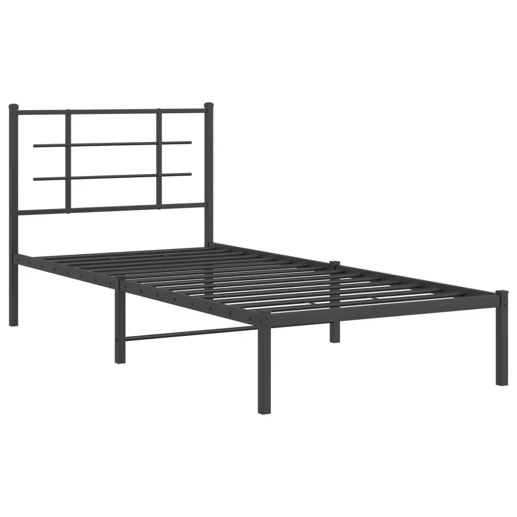 Giroletto con Testiera in Metallo Nero 90x200 cmcod mxl 134690