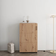 Mobile Portascarpe Porvoo, Scarpiera 6 Ripiani, 68x33x113h cm Marrone Rovere Nodi