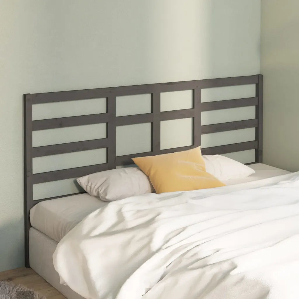 Testiera per Letto Grigio 206x4x104 cm Legno Massello di Pino 818162