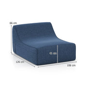 Poltrona gonfiabile a forma di L 126 x 106 x 66 cm supporto ergonomico facile da riporre stile contemporaneo poliestere blu 20_0017633