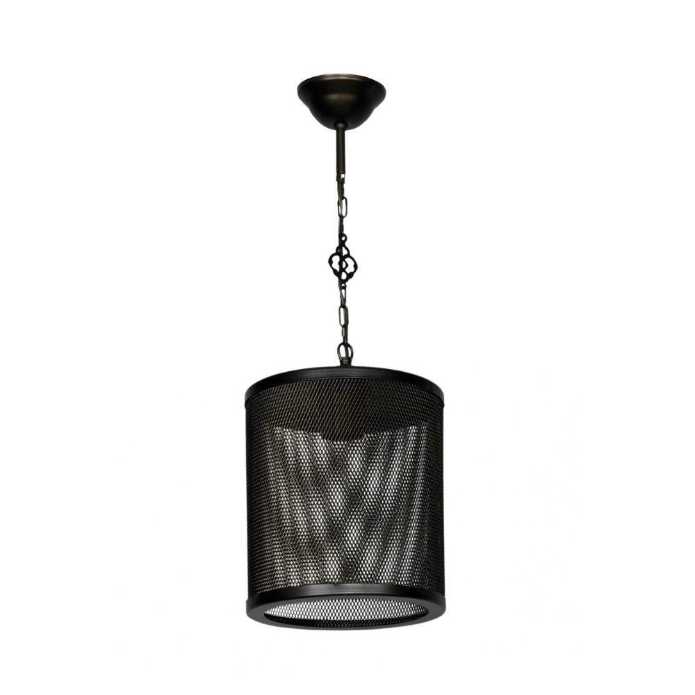 Lampada a sospensione Nadra MDL3857 in metallo reticolato nero EFFEZ