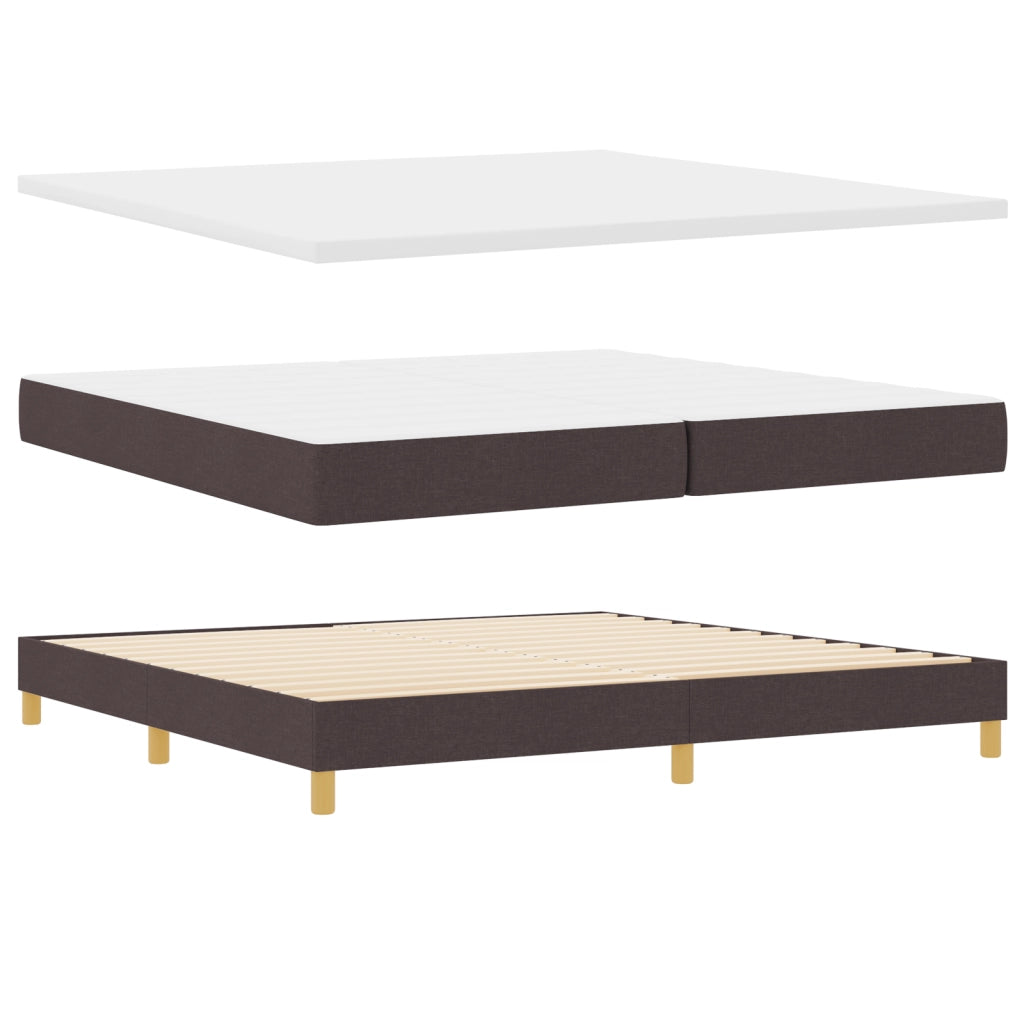 Letto con Box Spring e Materasso Marrone Scuro 200x200 cm Tessuto