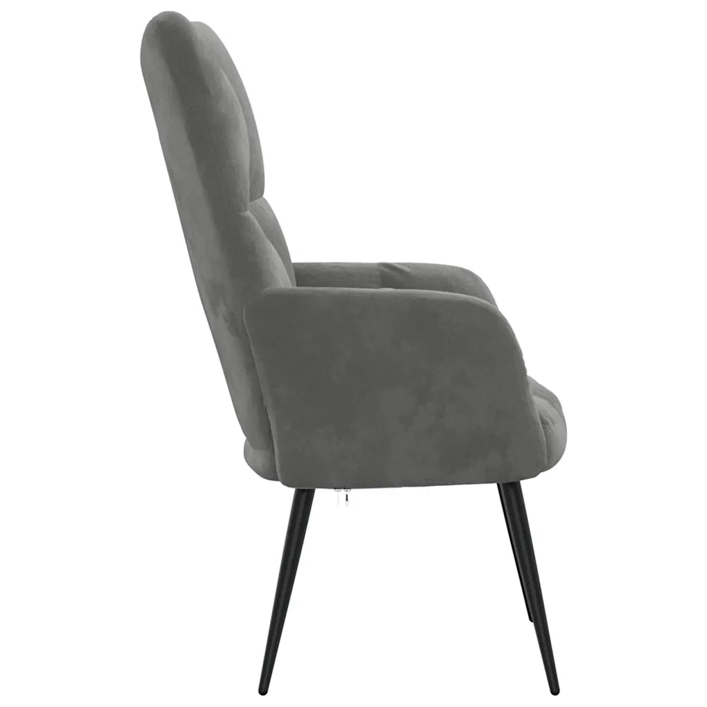 Poltrona Relax Grigio Scuro in Velluto cod mxl 13577