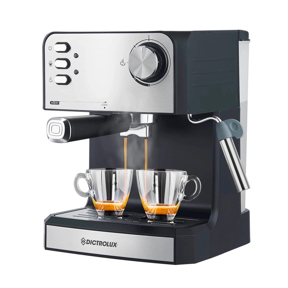 Trade Shop - Macchina Da Caffè Espresso Macinato O Cialde 2in1 850w Con Lancia Vapore Per Cappuccini -