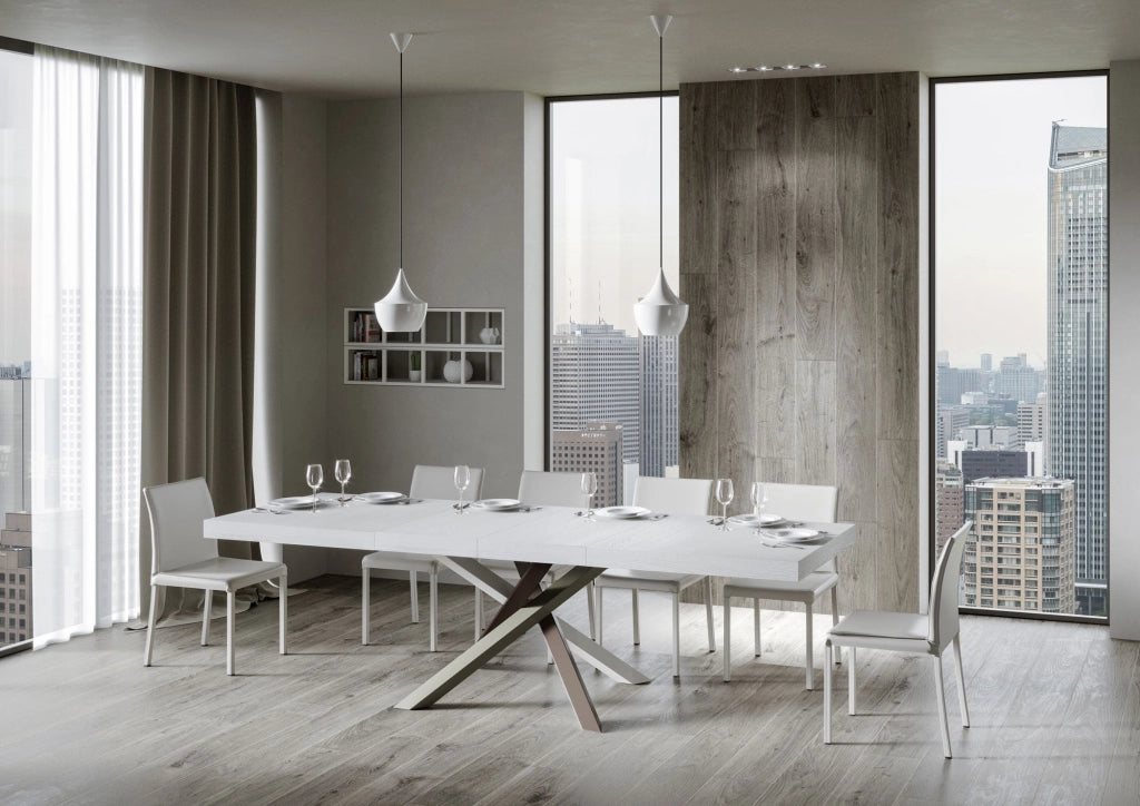 Tavolo Allungabile 200-460x90x77 cm Volantis Premium Bianco Frassino Telaio 4C