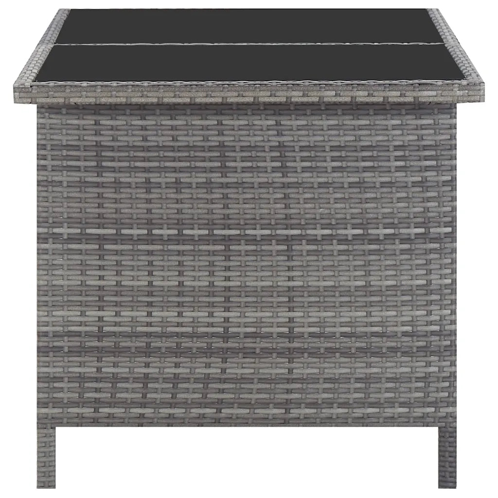 Set da Pranzo da Giardino 5 pz con Cuscini in Polyrattan Grigio 46115