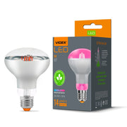 Lampadina LED Grow piante Fito R80 9W E27 1200K Videx