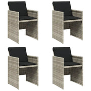 Sedie da Giardino con Cuscini 4 pz | Sedie da Esterno Grigio Chiaro in Polyrattan