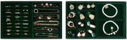 Organizzatore di accessori con 2 cassetti, Organizzatore di accessori staccabile, Spazio di conservazione per orecchini e anelli – Verde