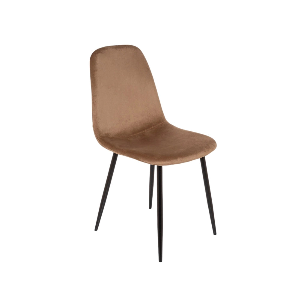 Sedia Arter, Poltrona rivestita in velluto, Sedia da pranzo imbottita, Seduta per riunioni, 45x56h87 cm, Sabbia