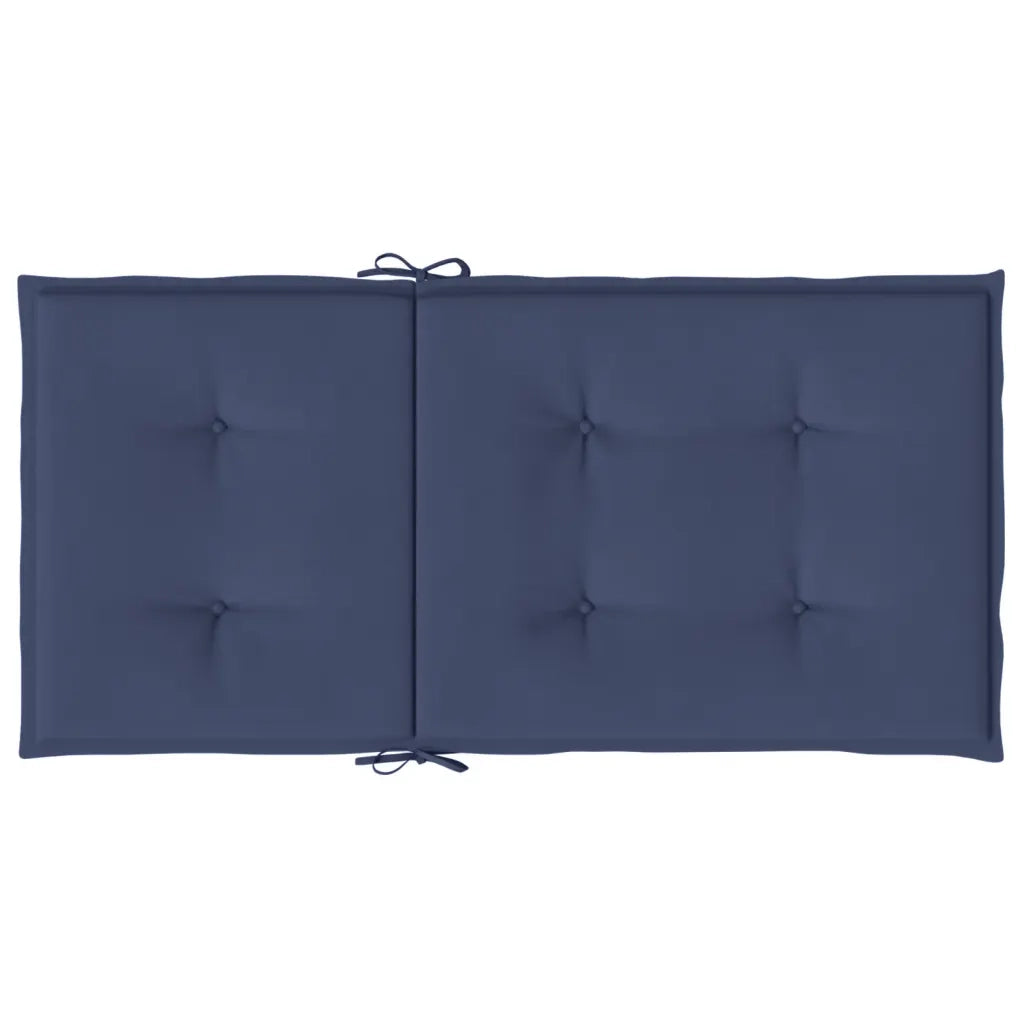 Cuscini Sedia Schienale Basso 4 pz Blu Marino in Tessuto