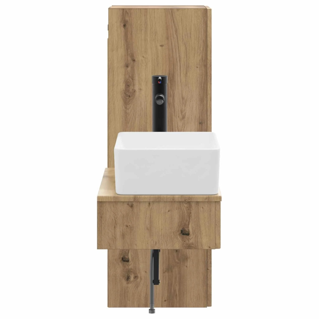Set di mobili per il bagno 2 pz Rovere Artigianale 3406112