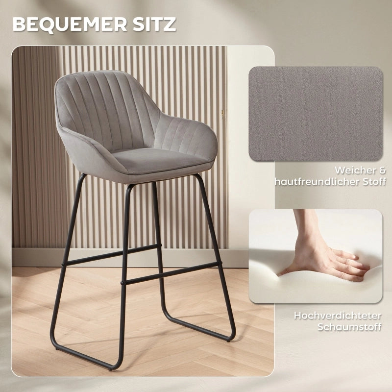 SGABELLO DA BAR Set da 2 pezzi 50,5x53x96 cm poliestere grigio