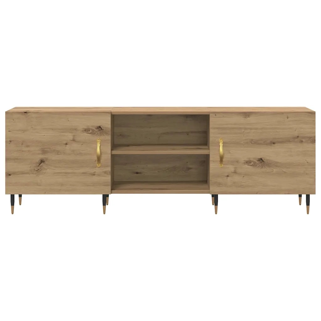 Mobile TV rettangolare moderno con elegante vano contenitore 150 x 30 x 50 cm realizzato in legno di rovere ingegnerizzato finitura artigianale 02_0052510