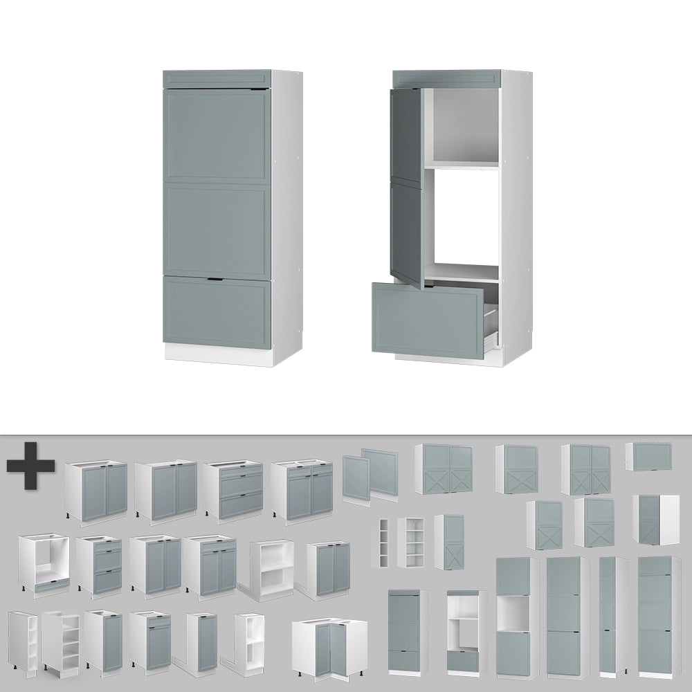 Vicco Set mobili bagno Blu-grigio chiaro 60 cm