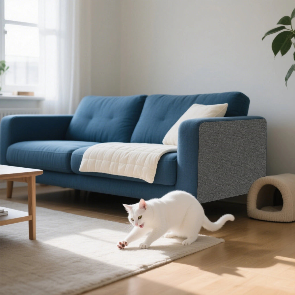 Tappetino tiragraffi autoadesivo per gatti 100x40 cm grigio