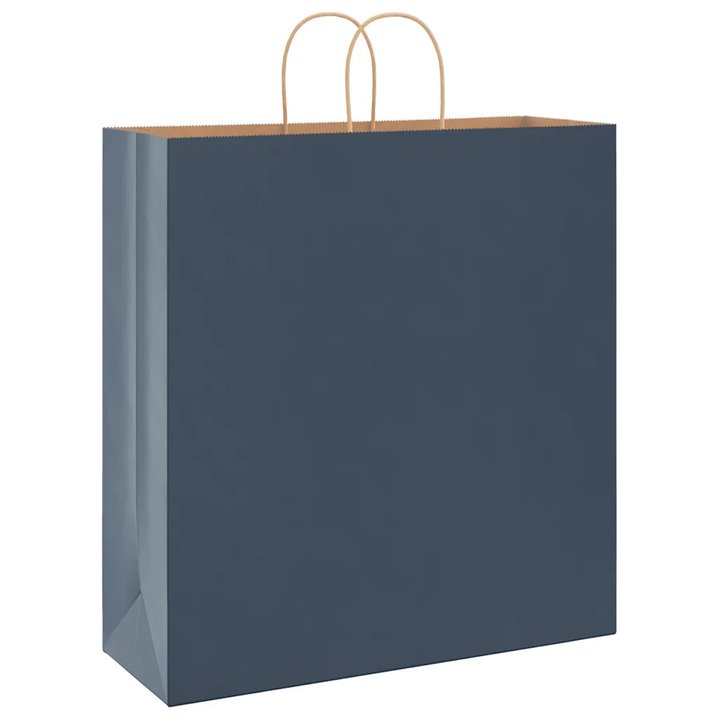 Sacchetti di Carta 250 pz con Manici Blu 45x17x48 cm 4101709