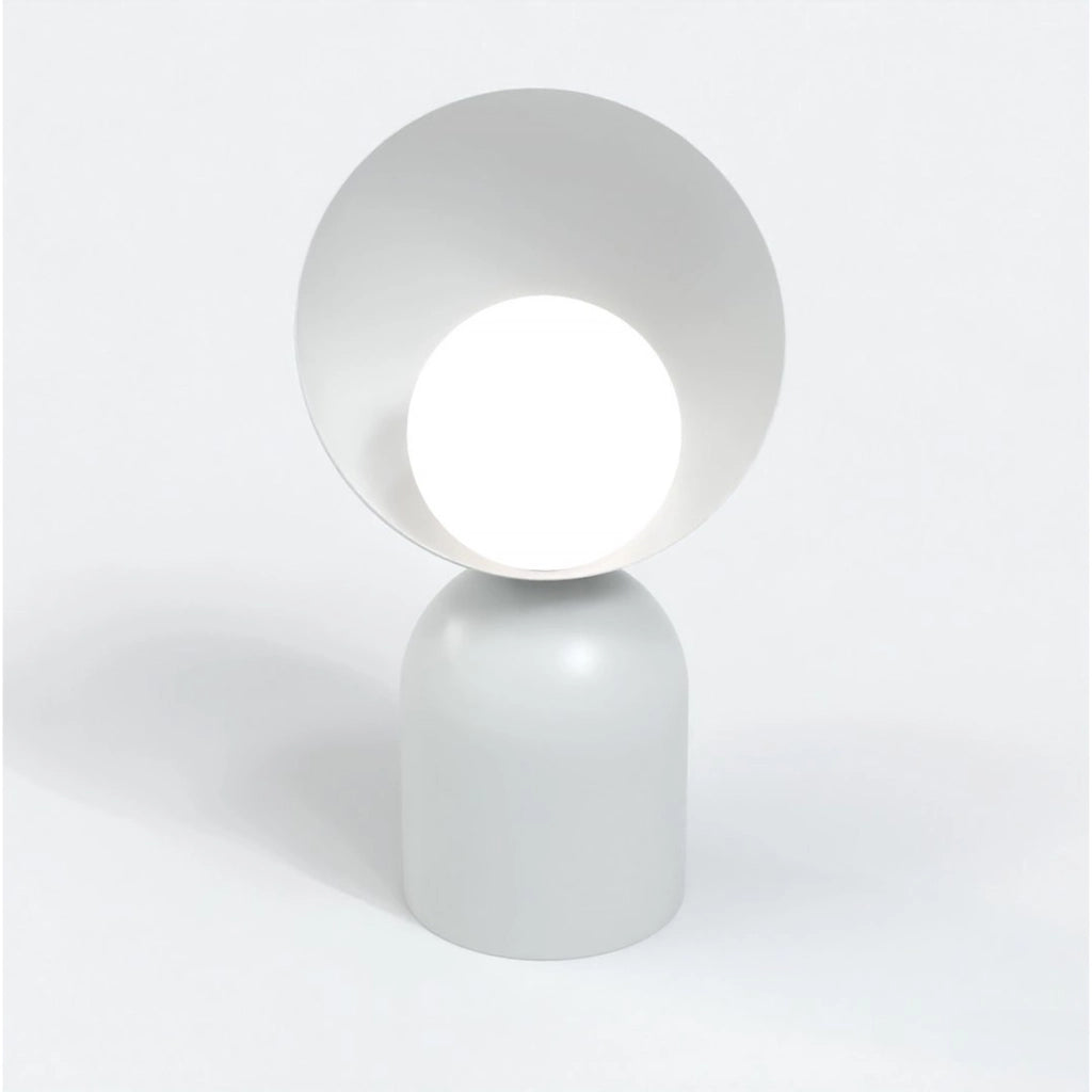Lampada da tavolo Boto in acciaio grigio e vetro