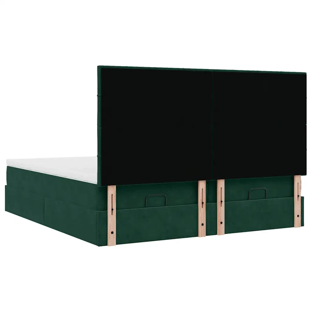 Struttura Letto Pouf con Materassi 160x200 cm Velluto 3314618