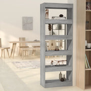 Libreria Divisorio-Scaffale per Libri-Mobile di Stoccaggio Grigio Sonoma 60x30x166 cm in Truciolato