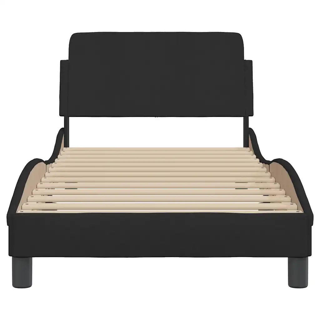 Giroletto con Testiera Dover Nero 90x190 cm Tessuto 373087