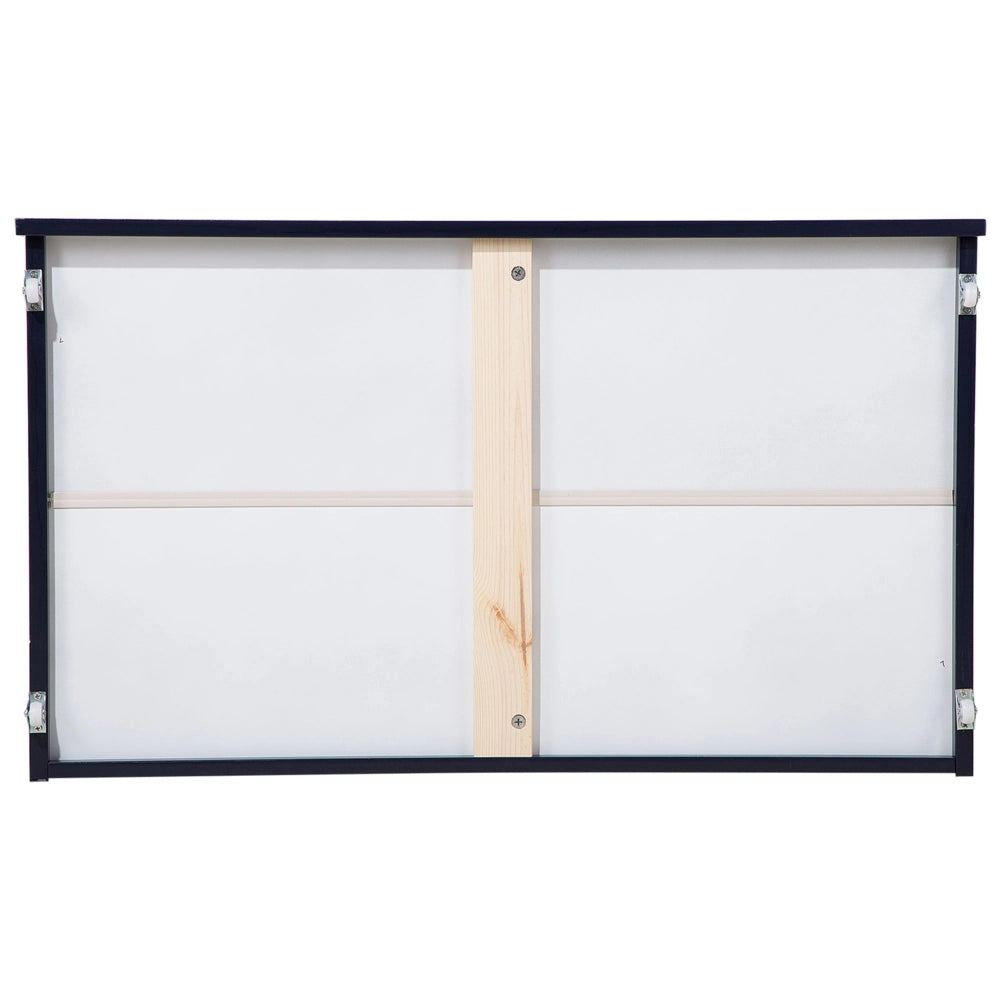 Set di 2 cassetti portaoggetti per letto Scatole sottoletto in legno massello blu navy con ruote