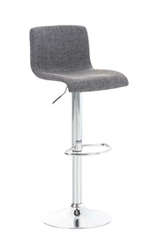Sgabello HOVER in tessuto grigio chiaro,Metallo in look cromato