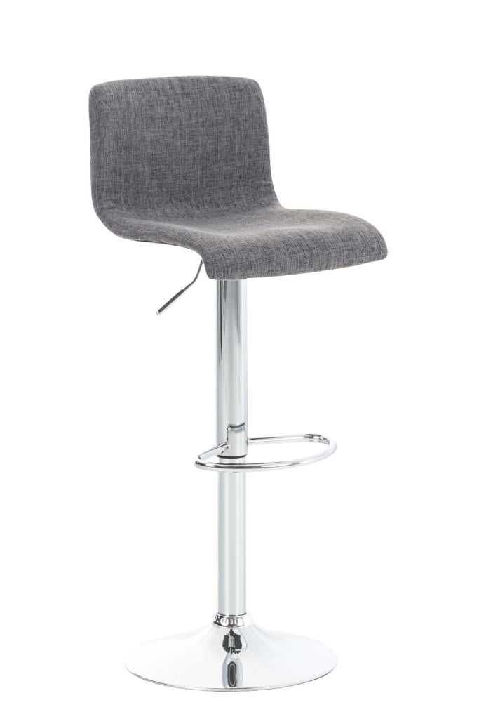 Sgabello HOVER in tessuto grigio chiaro,Metallo in look cromato