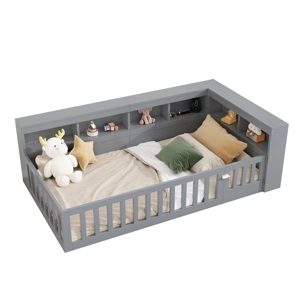 Daybett con funzione divano letto e vano contenitore in truciolare grigio 90x200 cm