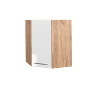 Mobile angolare da cucina Fame-Line Bianco lucido/Rovere dorato 57 cm Vicco