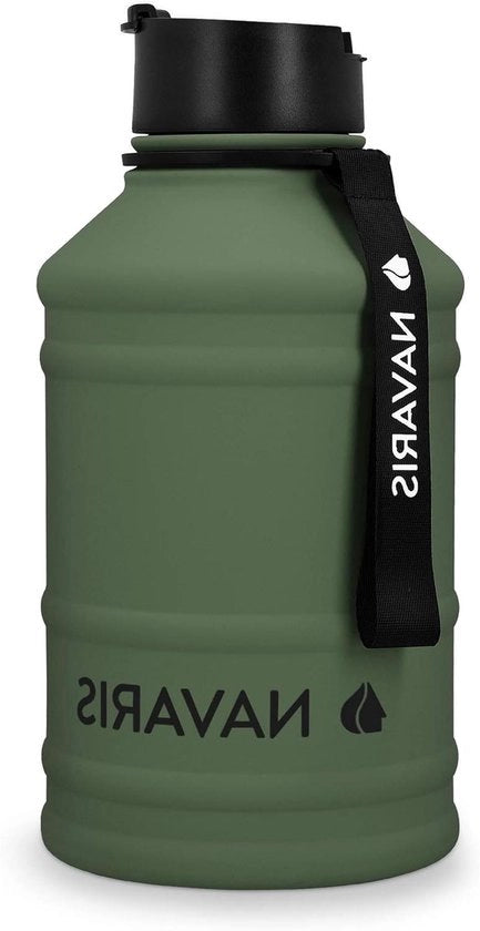 Ottima bottiglia da 2L in acciaio inossidabile - grande con tappo da bere - Ideale per gli sportivi