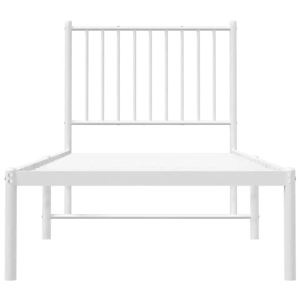 Giroletto senza Materasso con Testiera-Struttura Letto Metallo Bianco 75x190 cm 839021