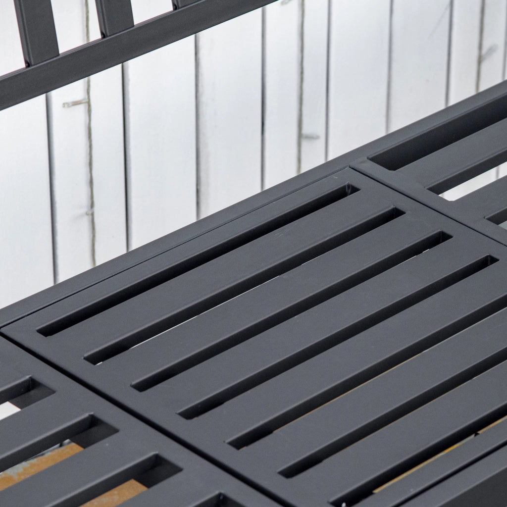 Panchina da giardino 2 posti con tavolo estraibile ¨C Minimal ¨C 150x58.5x90 cm nero