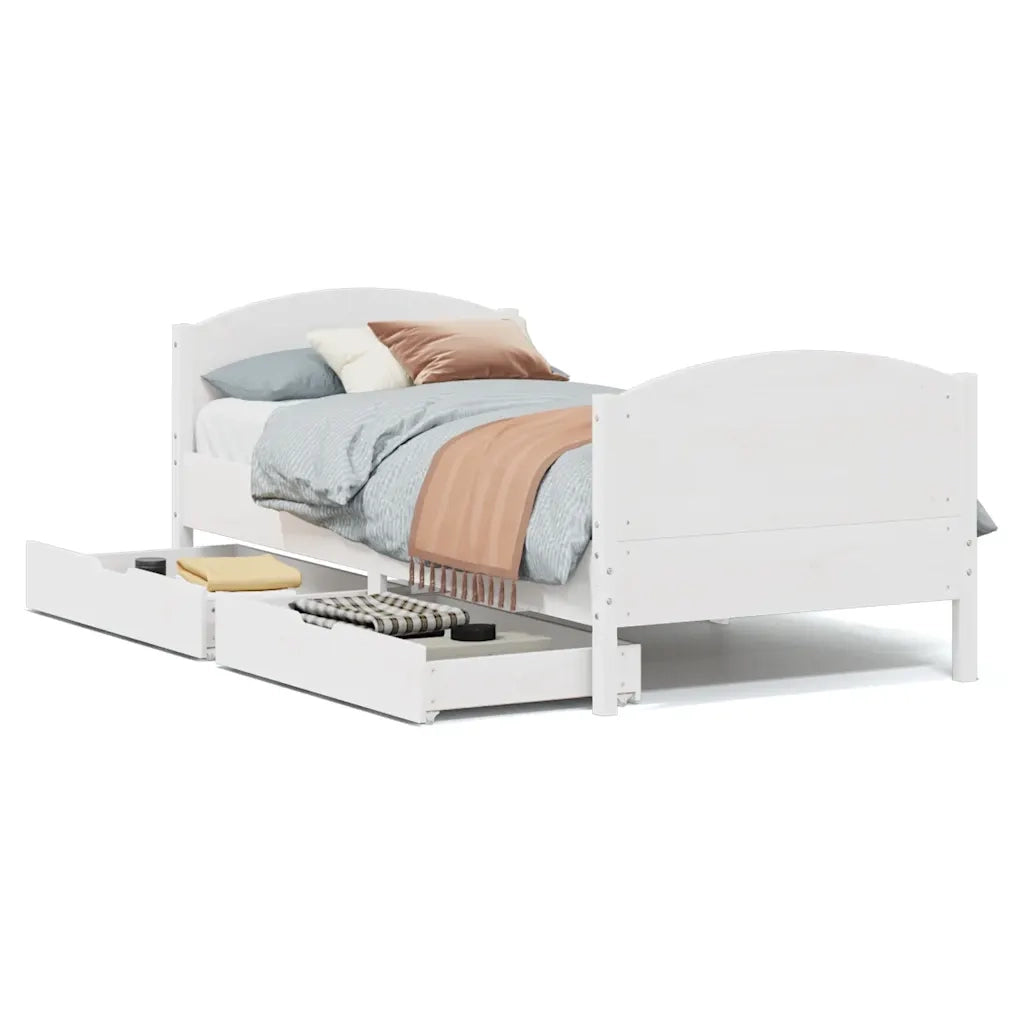 Letto senza Materasso Bianco 90x200 cm Legno Massello di Pino 3301807