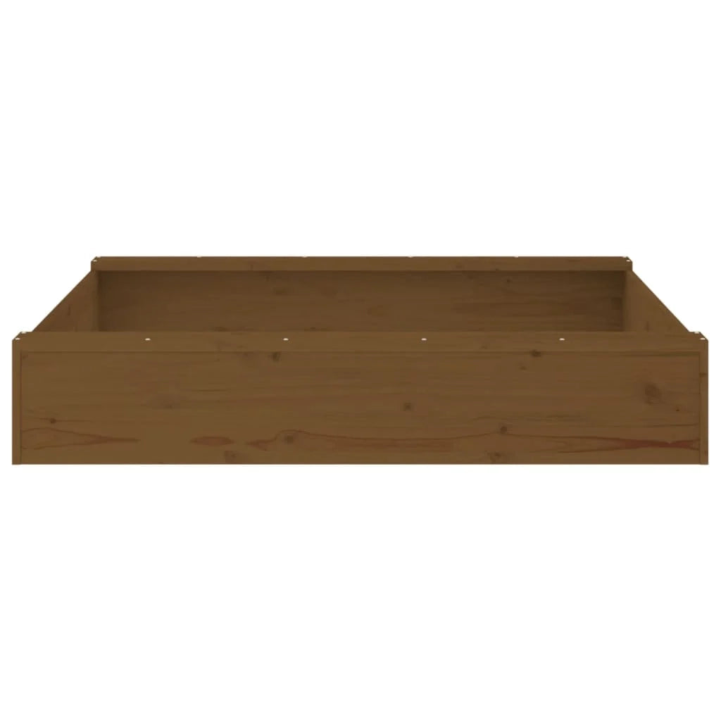 Sabbiera per bambini area giochi da giardino esterna con posti a sedere quadrati legno massello di pino marrone 02_0041523