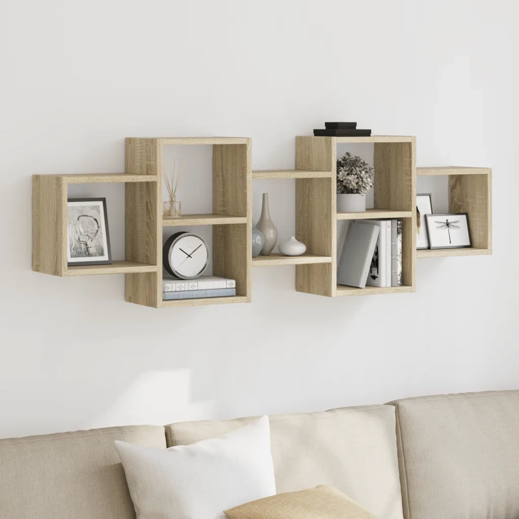 vidaXL Scaffale a Parete Rovere Sonoma 129x18x42 cm in Truciolato