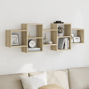 vidaXL Scaffale a Parete Rovere Sonoma 129x18x42 cm in Truciolato